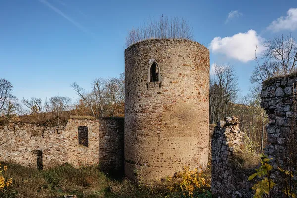 Ruinen Der Burg Valdek Mittelböhmen Brdy Tschechische Republik Sie Wurde — Stockfoto