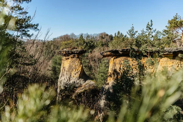 Unique Rock Formations Called Poklicky Pot Lids Close Kokorin Castle — Stock Photo, Image