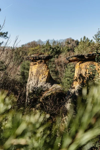 Unique Rock Formations Called Poklicky Pot Lids Close Kokorin Castle — Stock Photo, Image