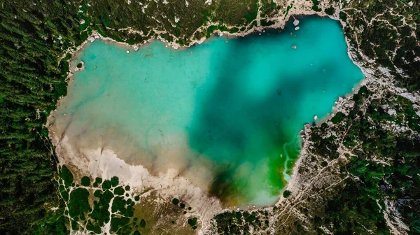 Lago Sorapiss Beautiful Mountain Lake Dolomite Alps Italy Turquoise Color — Foto Stock