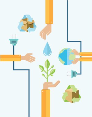 elleri ile çevre bilinci