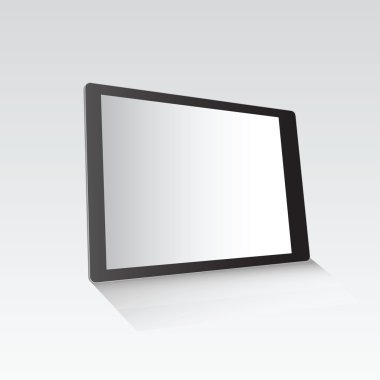 Dijital tablet ayakta gri yüzeyi