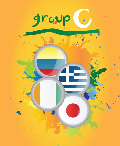 Copa del mundo grupo c vector — Archivo Imágenes Vectoriales