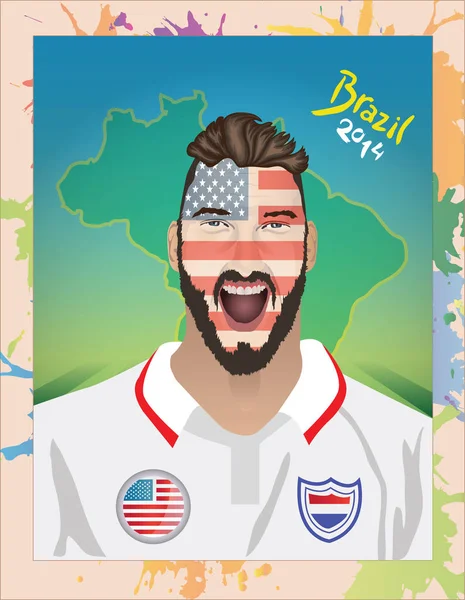 Estados Unidos fan del fútbol — Vector de stock