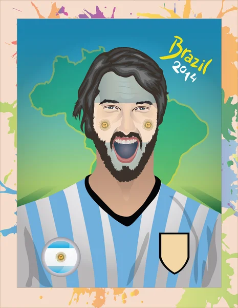 Argentina football fan — Stock Vector