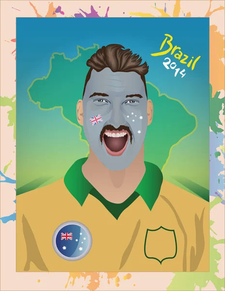 Australië voetbalfan — Stockvector