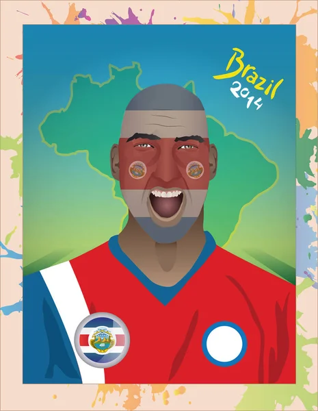 Fan del fútbol de Costa Rica — Vector de stock