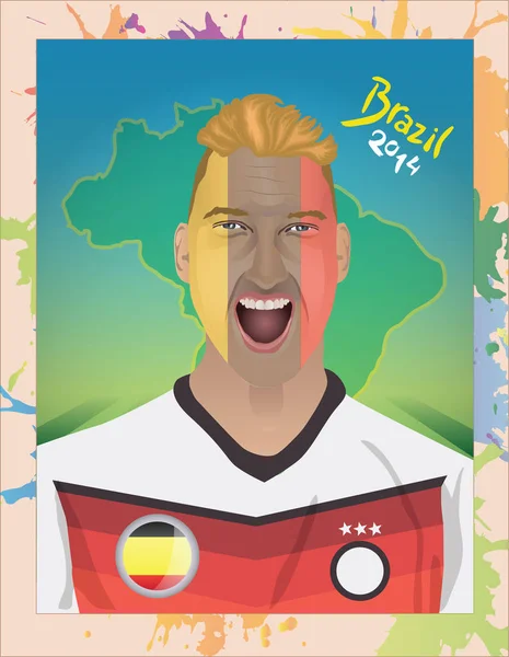 Alemania fanático del fútbol gritando — Vector de stock