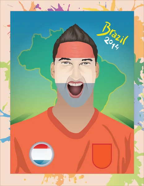 Nizozemsko fotbalový fanoušek — Stockový vektor