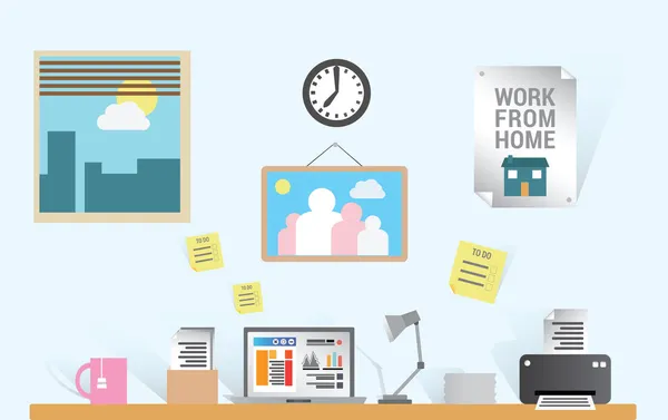 Working from home — Stock Vector