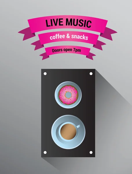 Live music advertisement with speaker — Stock Vector