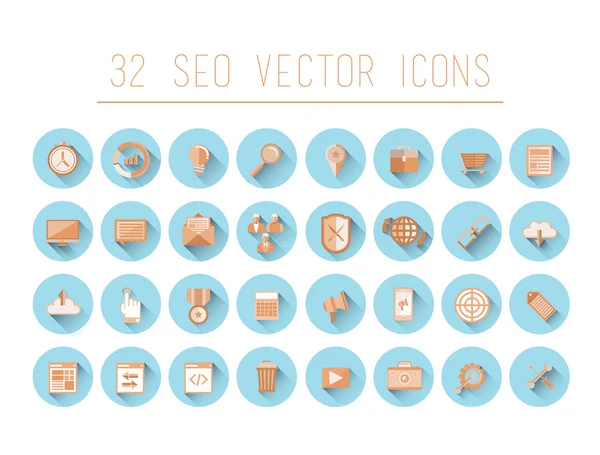 Seo and business icons — Stock Vector