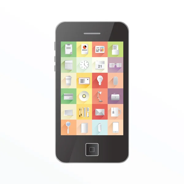 App-Symbole auf dem Smartphone-Bildschirm — Stockvektor