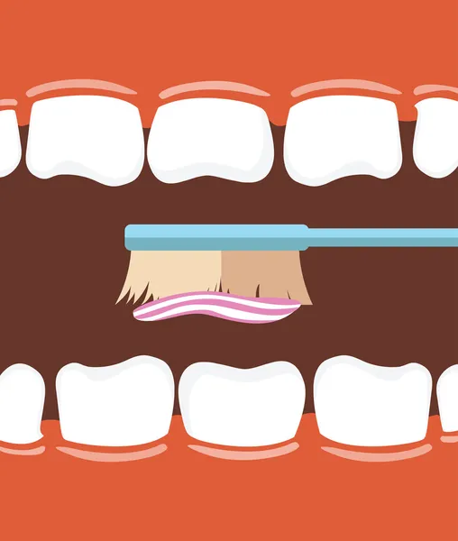 Brosse à dents à bouche ouverte — Image vectorielle