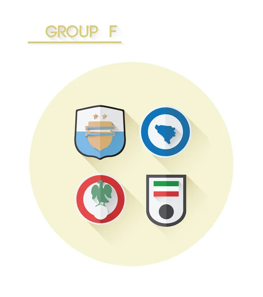 Group f with country crests — Stock Vector