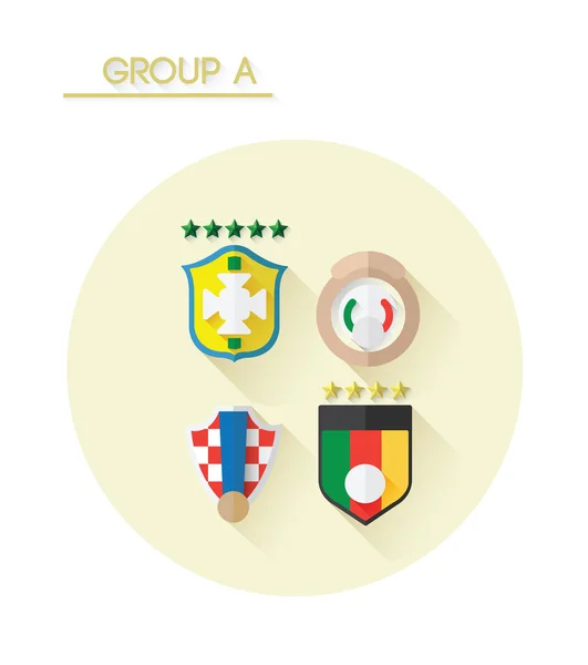 Group a with country crests — Stock Vector