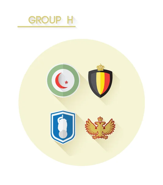 Group h with country crests — Stock Vector