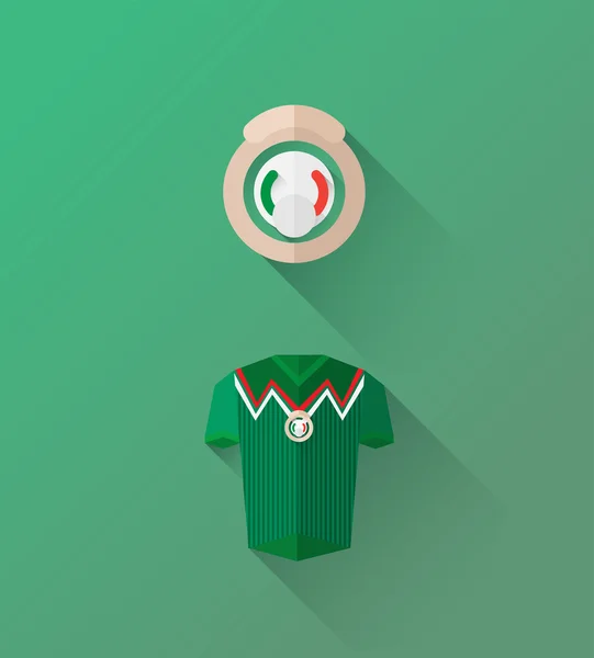 Zelený fotbalový dres a odznak — Stockový vektor