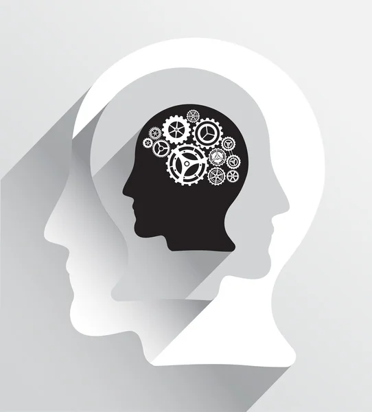 Huvudet med hjul för hjärnan — Stock vektor