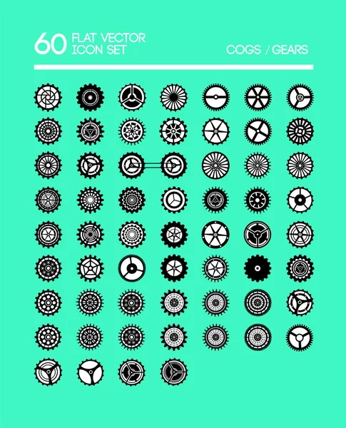 60 cogs and gears — Stock Vector