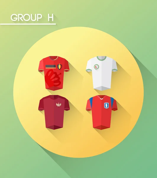 World cup group h with jerseys — Stock Vector