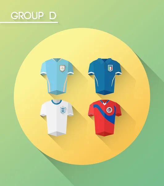 Grupo Copa do Mundo d com camisas — Vetor de Stock