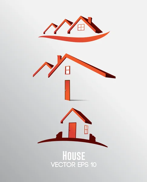 Homeowner vector in red and grey — Stock Vector