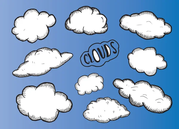 Bulutlar çizimler — Stok Vektör