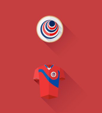 Kosta Rika jersey ve taç vektör