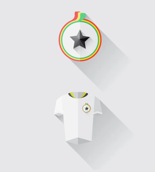 Ghana jersey a na crest vektor — Stockový vektor