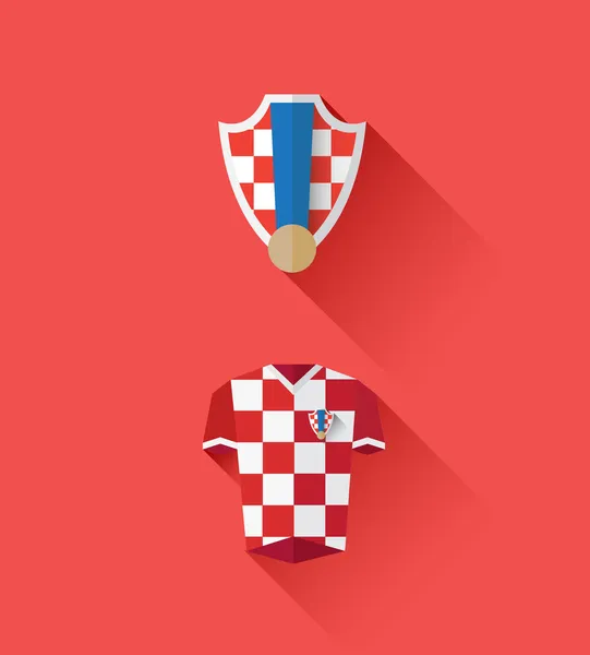 Croatia jersey and crest vector — Stock Vector
