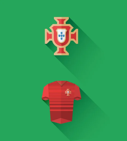 Portugal jersey e crista vetor —  Vetores de Stock