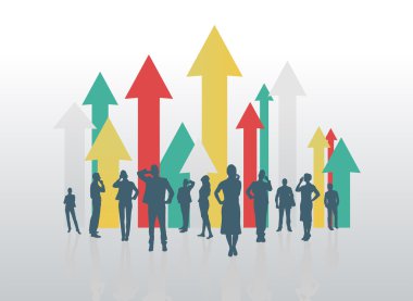 iş adamları ile yukarı ok