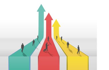 iş adamları ile yukarı ok