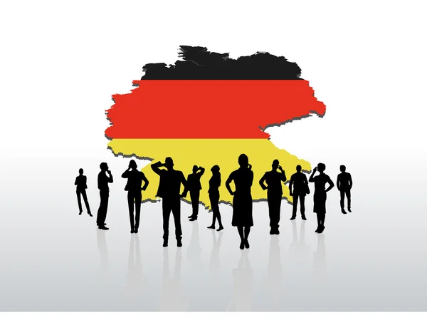 Business people under germany graphic — Stock Vector