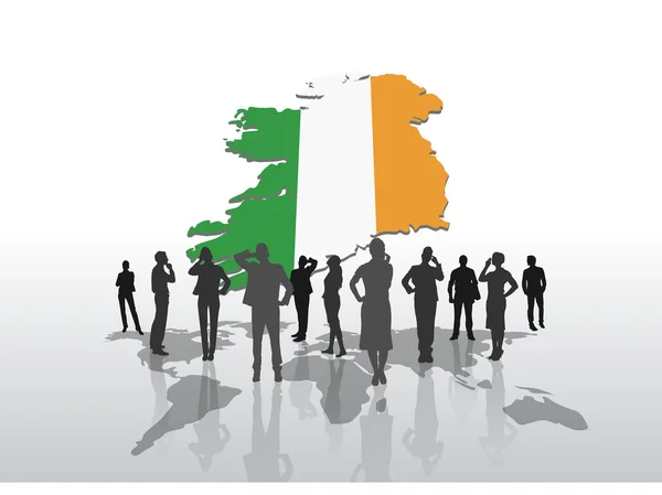 Gente de negocios bajo gráfico ireland — Vector de stock