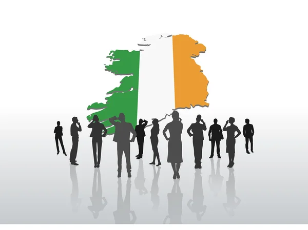 Gente de negocios bajo gráfico ireland — Vector de stock