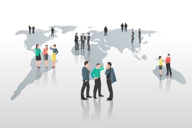 Dünya Haritası üzerinde iş adamları