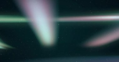 Siyah arka planda hareket eden kuzey ışıklarının animasyonu. soyut ekran arkaplan kavramı dijital olarak oluşturulmuş video.