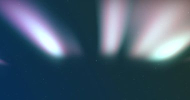 Mavi arka planda Aurora Borealis olan kış manzarasının animasyonu. Noel, kış, gelenek ve kutlama konsepti dijital olarak oluşturulmuş video.