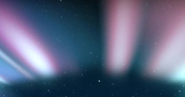 Gece gökyüzünde hareket eden kuzey ışıklarının animasyonu. soyut ekran arkaplan kavramı dijital olarak oluşturulmuş video.