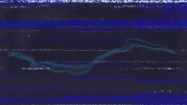 Ekranda çizgiler ve arızalı dijital arayüzün animasyonu. dijital arayüz, teknoloji ve iletişim konsepti dijital olarak oluşturulmuş video.