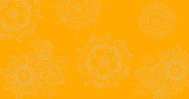 Анимация Счастливого Текста Дивали Свечи Оранжевом Фоне Традиция Концепция Празднования — стоковое видео