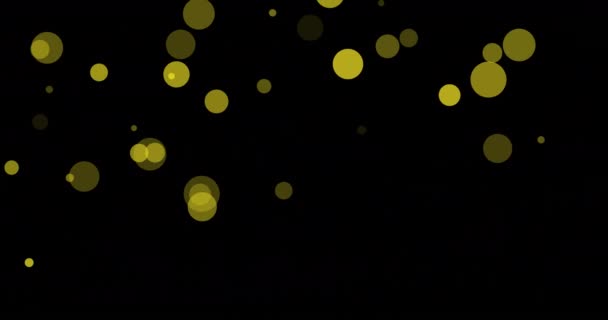 Animation Von Lichtflecken Die Auf Schwarzen Hintergrund Fallen Party Und — Stockvideo