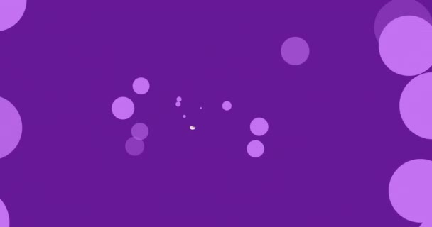 Animation Von Brustkrebs Aufklärungstext Und Rosa Schleife Auf Violettem Hintergrund — Stockvideo