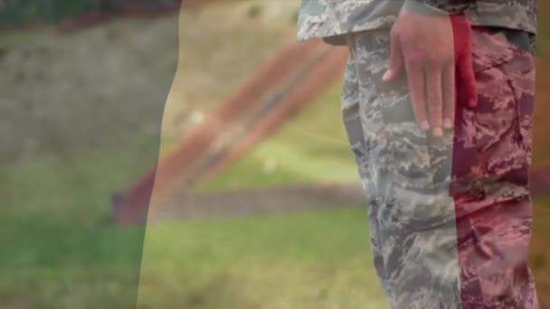 Asker Yerine Fransa Bayrağının Animasyonu Küresel Vatanseverlik Silahlı Kuvvetler Koruma — Stok video