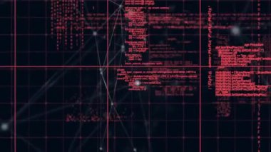 Veri işleme üzerinden bağlantı ağının animasyonu. küresel iş, finans, dijital arayüz ve bağlantılar konsepti dijital olarak oluşturulmuş video.