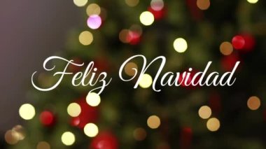 Noel ağacında İspanyol noel kutlamalarının animasyonu. Noel, kış, gelenek ve kutlama konsepti dijital olarak oluşturulmuş video.