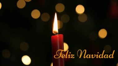 Felix Navidad 'ın animasyonu mumun üzerinde. Noel, kış, gelenek ve kutlama konsepti dijital olarak oluşturulmuş video.