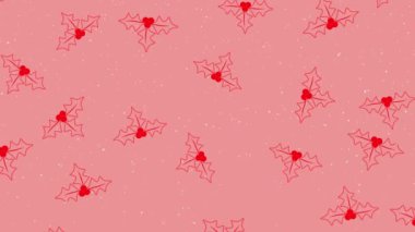 Pembe arka planda kayan yıldızların üzerindeki kutsal desenlerin Noel animasyonu. Noel, kış, gelenek ve kutlama konsepti dijital olarak oluşturulmuş video.
